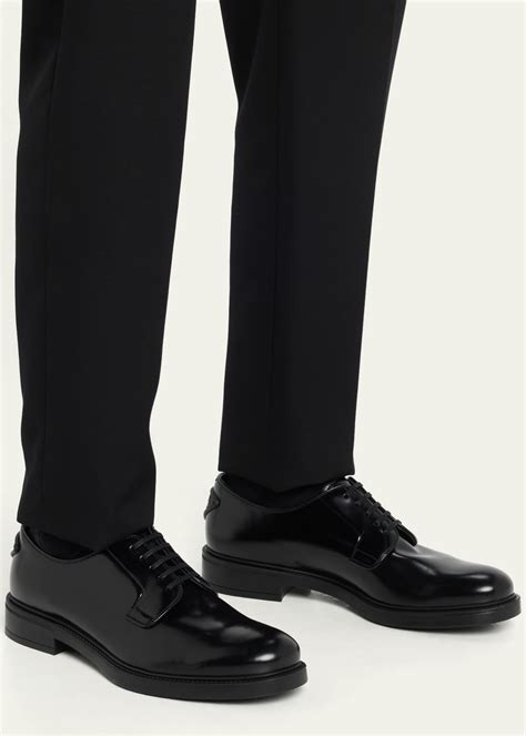 prada monolith derby|Black Brushed Leather Derby Shoes .